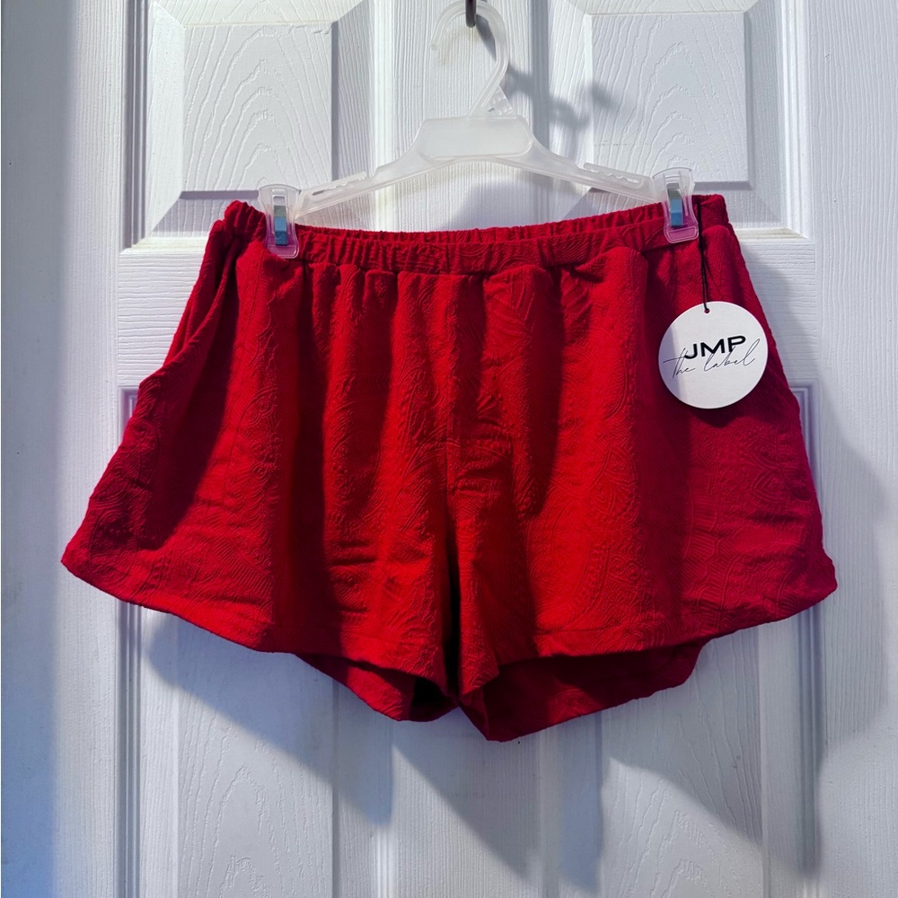 Stylish Red JMP The Label Shorts